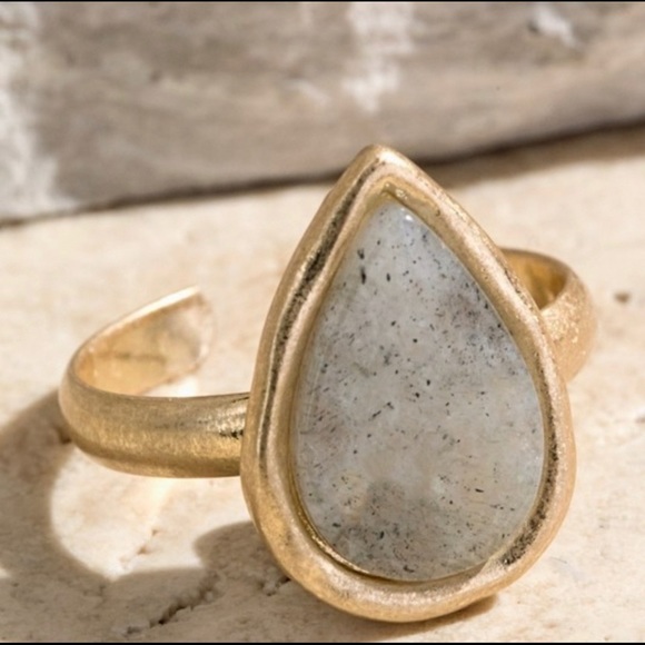 Tear Drop Semi Precious Stone Rings - Picture 3 of 7